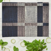 Marine et serviettes de cuisine grises de motif de (Plié)