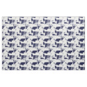 Marine et tissu Abstrait blanc (Fat Quarter)