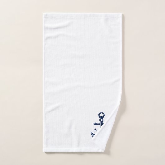 Marine faite sur commande de monogrammes d'Ancre (Serviette à main)
