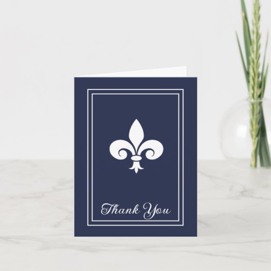 Marine Fleur de Lis Carte de remerciements (Devant)