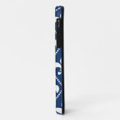 Marine Fleur de Lis met monogram Case-Mate iPhone Case (Achterkant/links)