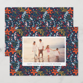 Marine Floral Noël Joli Carte photo de vacances (Devant / Derrière)