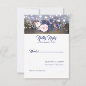 Marine Florals Mariage rustique RSVP (Devant)