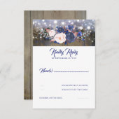 Marine Florals Mariage rustique RSVP (Devant / Derrière)
