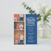  marine foto bruiloft dank u post Kaart (Staand voorkant)