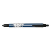 Marine & Gele Trendy Daisy Bloemen Pen (Achterkant)