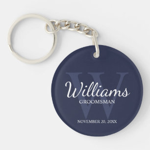 Marine gepersonaliseerd script groomsmen name & Mo Sleutelhanger