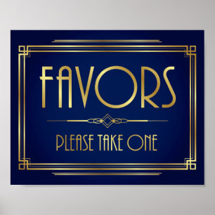 Marine Gold Art déco FAVORISER prendre un signe d'
