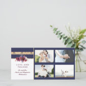 Marine Gold et Bourgogne Mariage Floral Merci (Debout devant)