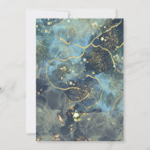 Marine Gold Faire-part de mariage moderne (Dos)