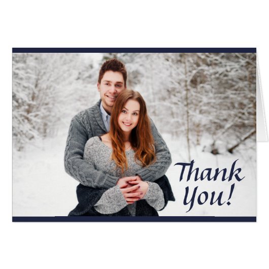 Marine & Gold Stardust, Mariage photo Carte de rem (Devant Horizontal)