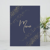 Marine & Gold Stardust Menu Réception de mariage (Debout devant)