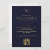 Marine & Goud Eenvoudig Klassiek 4 Multi Foto's Co Save The Date (Achterkant)
