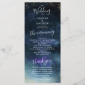 Marine Goud Elegant Huwelijksceremonie Programma (Voorkant)