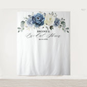 Marine goud witte ivoor geometrische bruids douche wandkleed (Voorkant)