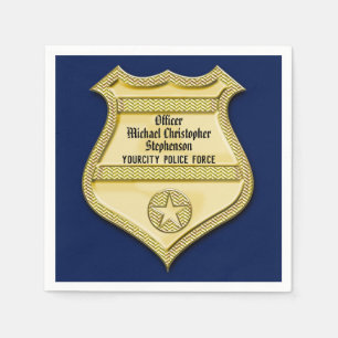 Marine Gouden Badge Politie Afstudeer/ Pensioenfee Servet