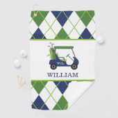 Marine & Green Golf Panier Monogram Golf Serviette (En situation)