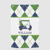 Marine & Green Golf Panier Monogram Golf Serviette (Devant)
