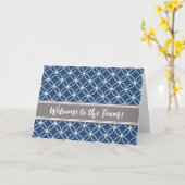 Marine Grey Employé moderne Bienvenue à la carte d (Fleur jaune)