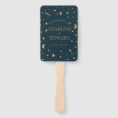 Marine grillige gouden sterren maan programma's br handwaaier (Voorkant)