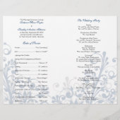 marine gris blanc abstrait mariage programme (Dos)