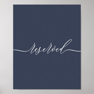 Marine handtekening eenvoudig uniek gereserveerd poster