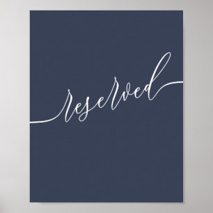 Marine handtekening eenvoudig uniek gereserveerd poster