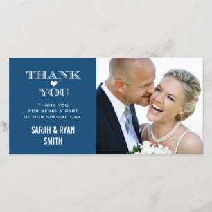 Marine Heart Mariage Photo Merci Cartes