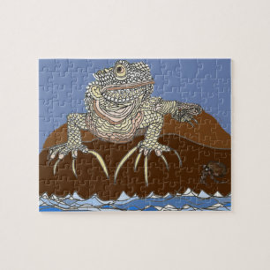 Marine Iguana on Rock met Hermit Crab Legpuzzel