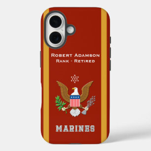 Marine Insignia gepersonaliseerd met naam iPhone 16 Hoesje