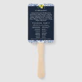 Marine Italiaanse Lemon Mediterrane Trouwprogramma Handwaaier (Achterkant)