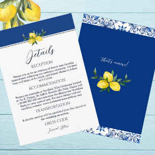 Marine Italien Lemon Détails Mariage Carte de boît