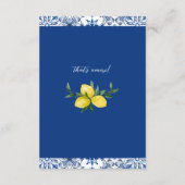Marine Italien Lemon Détails Mariage Carte de boît (Dos)