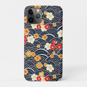 Marine Japanse Golfpluim Bloem Motief iPhone 11 Pro Hoesje
