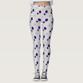 Marine & Lichtgroene Stippen Leggings (Voorkant)