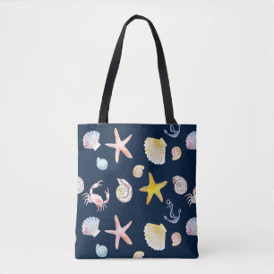 Marine Life & Ancres (Dark) Sac fourre-tout