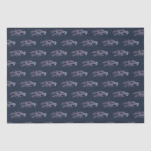 Marine Life Lobster Patroon op Dark Navy Blue Tissuepapier