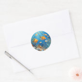 Marine Life with Exotic Fish Ronde Sticker (Envelop)