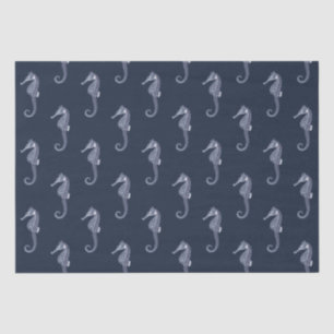 Marine Life zeepaardje op Navy Blue Tissuepapier
