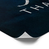 Marine Luster Blauwe Kaarten & Geschenken Bruiloft Poster (Hoek)