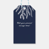 Marine Magic: Blauw & Wit Koraal & Zeepaardje Cadeaulabel (Achterkant)