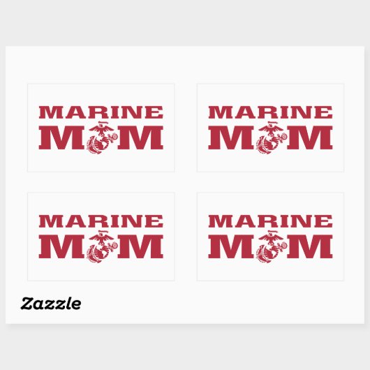 Marine mama rechthoekige sticker (Vel)