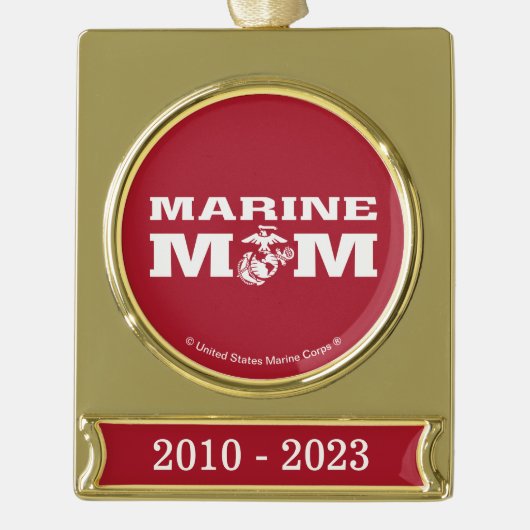 Marine mama verguld banner ornament (Voorkant)