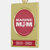 Marine mama verguld banner ornament (Links)