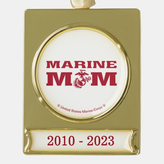 Marine mama verguld banner ornament (Voorkant)