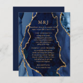 Marine Marble & Gold Agate Wedding Programme (Devant / Derrière)