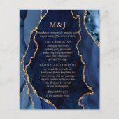 Marine Marble & Gold Agate Wedding Programme (Devant)