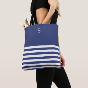 Marine marine et Sac fourre-tout blanc