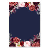 Marine Marsala Peony Mariage Insérer Cartes de Réc (Dos)