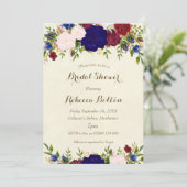 marine marsala vin nuptiale invitation fleurie (Debout devant)